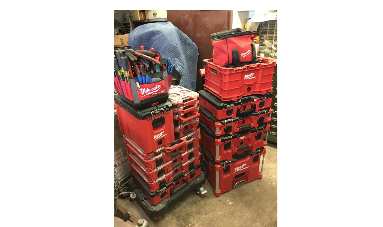 Milwaukee 48-22-8440 PACKOUT 18.6 in. Tool Storage Crate Bin with Carrying Handles and 50 lbs. Weight Capacity