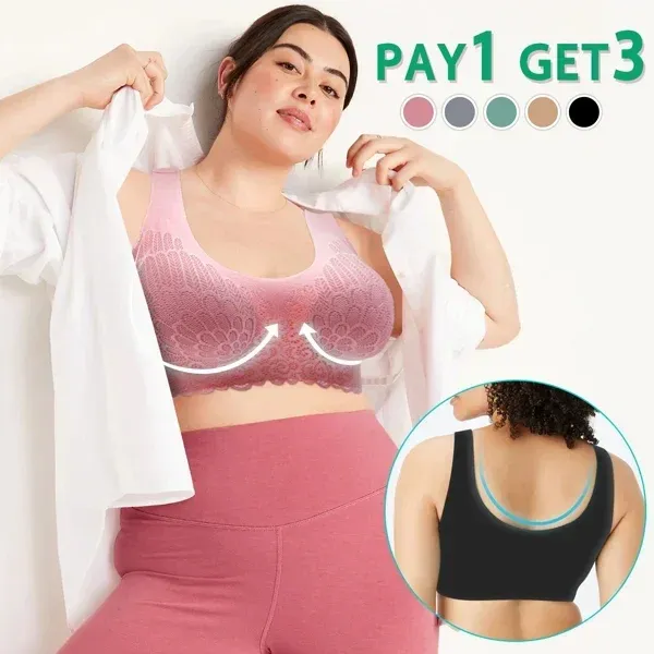 🔥  BUY 1 GET 2 FREE(Add 3 To Cart)-Breathable Antimicrobial Latex Bra