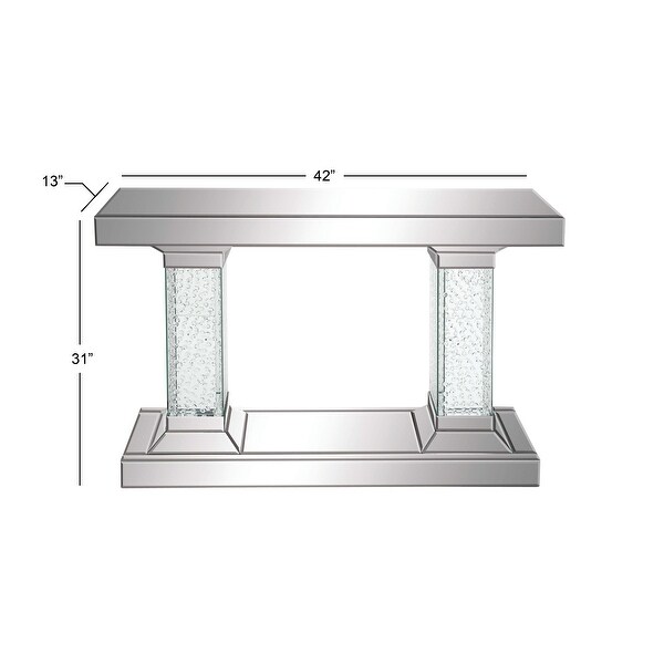 Clear MDF Glam Console Table 31 x 42 x 13 - 42 x 13 x 31