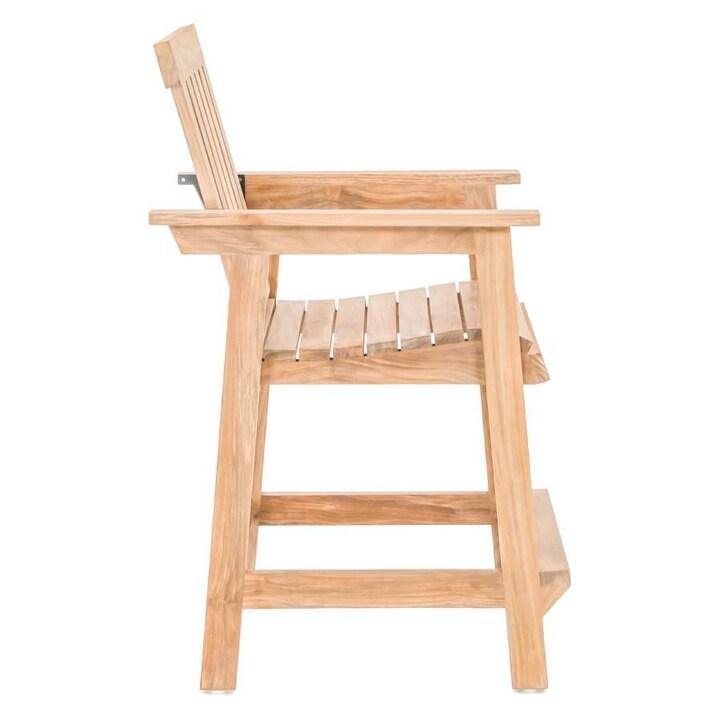 Signature Sabine Landing Teak Patio Reclining Bar Stool