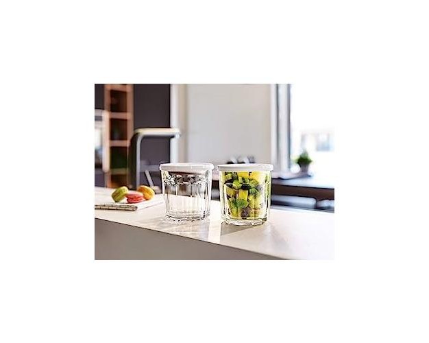 Arc International Luminarc Working Storage Jar dof Glass With White Lid 14 ounce Set Of 8