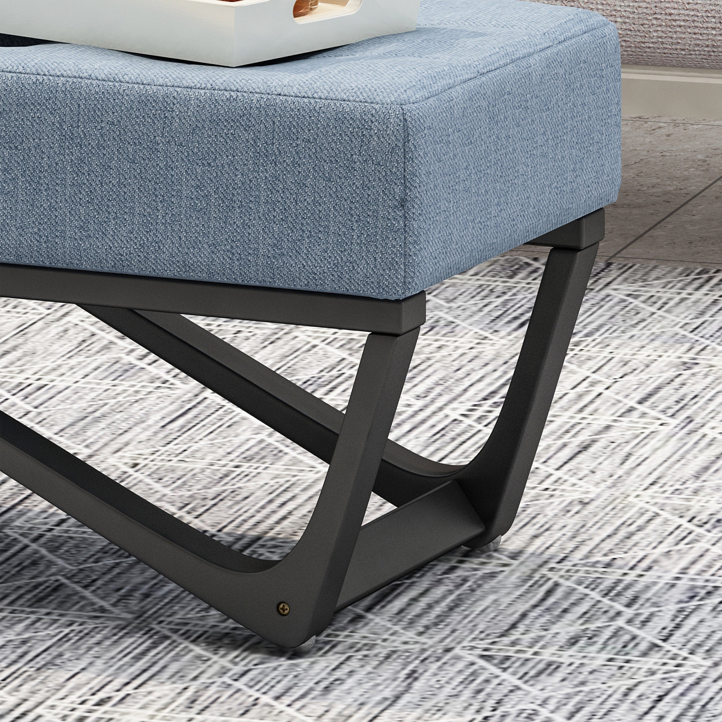 Emily Contemporary Fabric Ottoman Bench