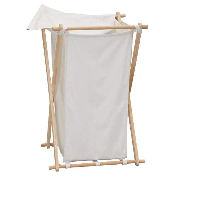 Household Essentials Wood X frame Hamper White