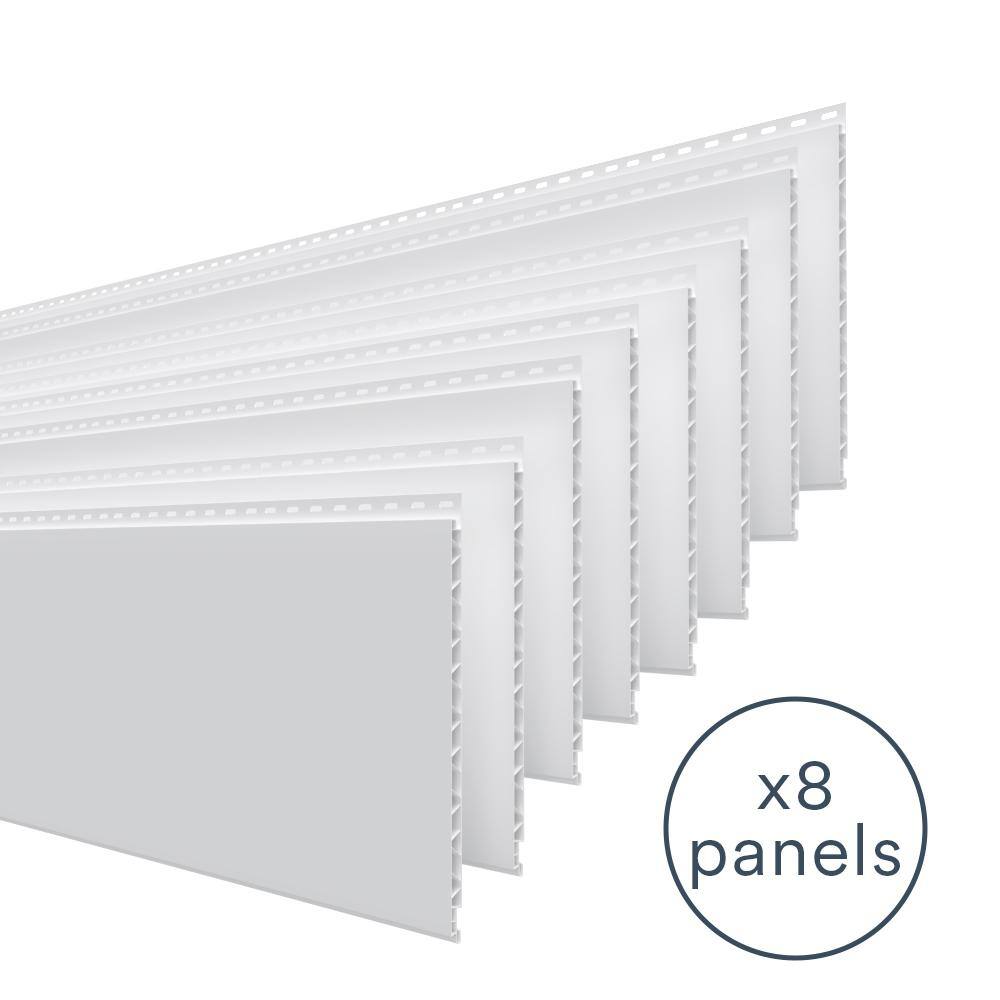 Trusscore 8 ft PVC WallCeilingBoard Panel White (8-Pack) 702000000