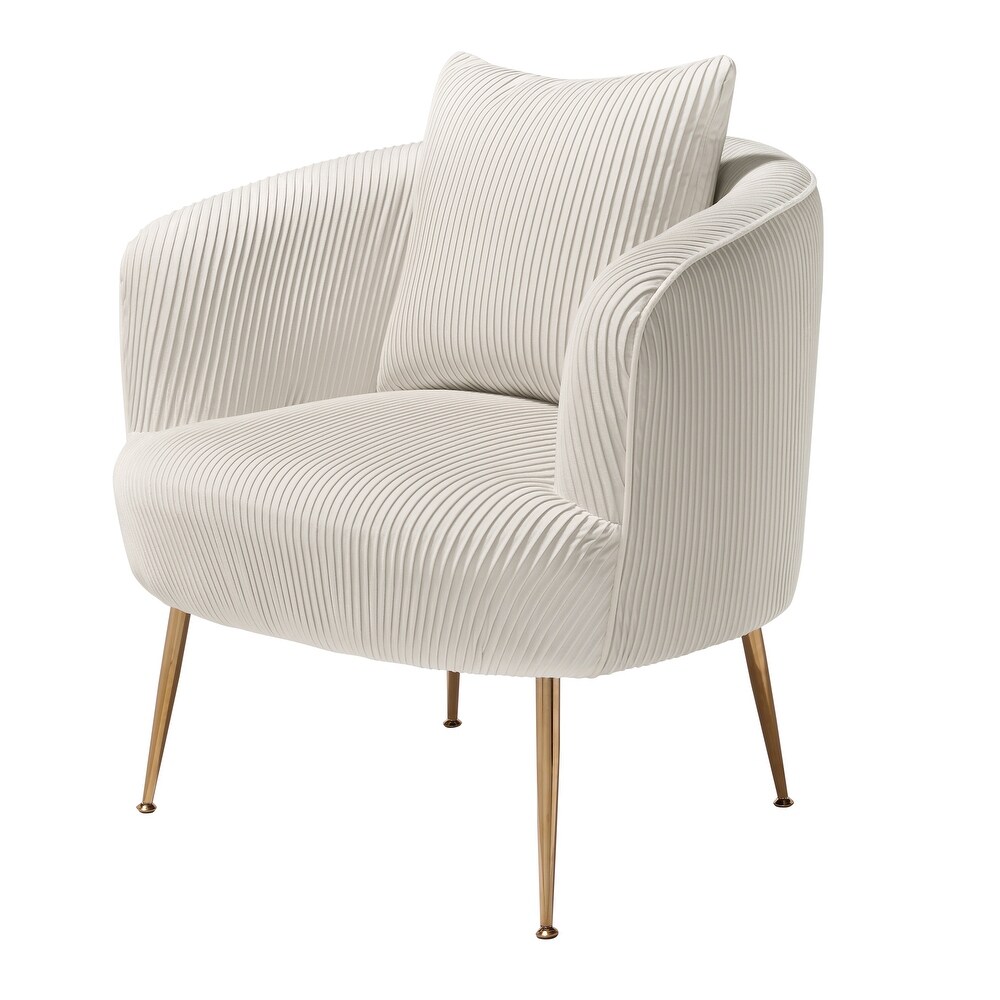 Art Leon Modern Velvet Accent Barrel Chair