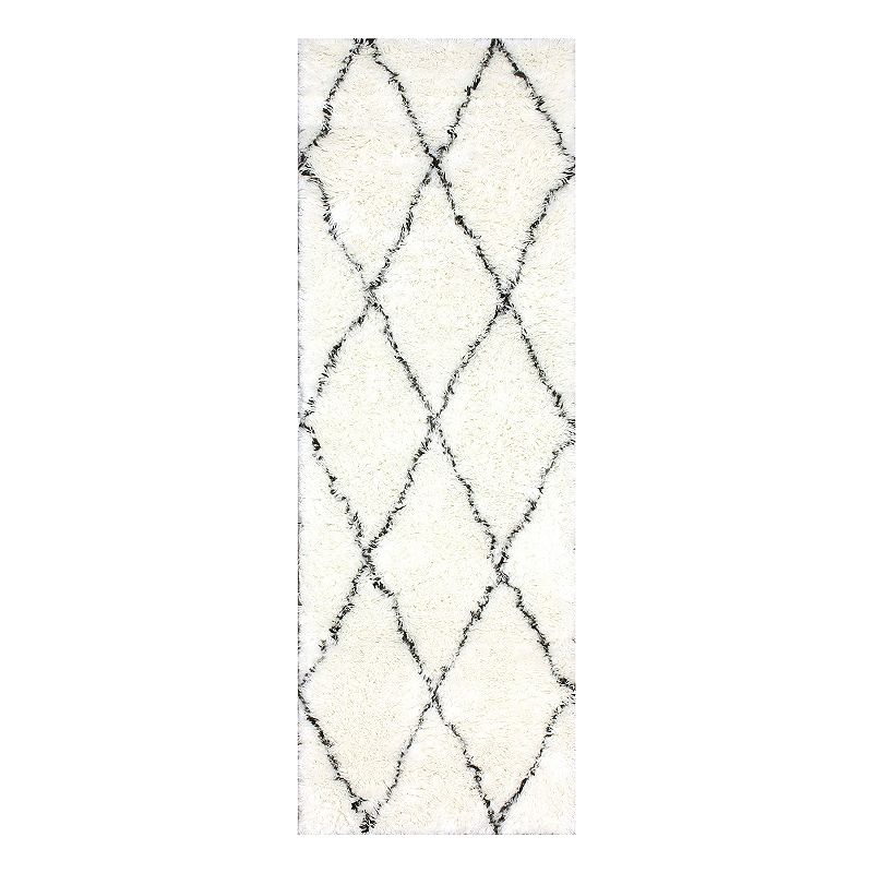 nuLOOM Marrakech Lattice Shag Wool Rug