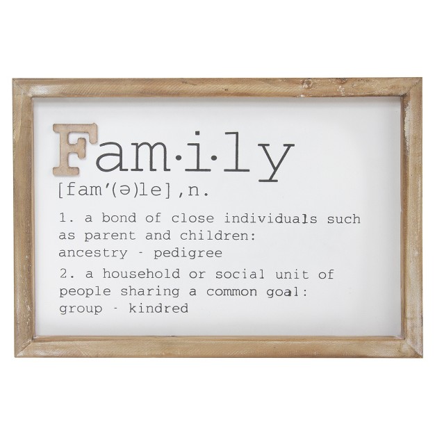 Wooden Framed Definition Of quot family quot Plaque Wall Decor