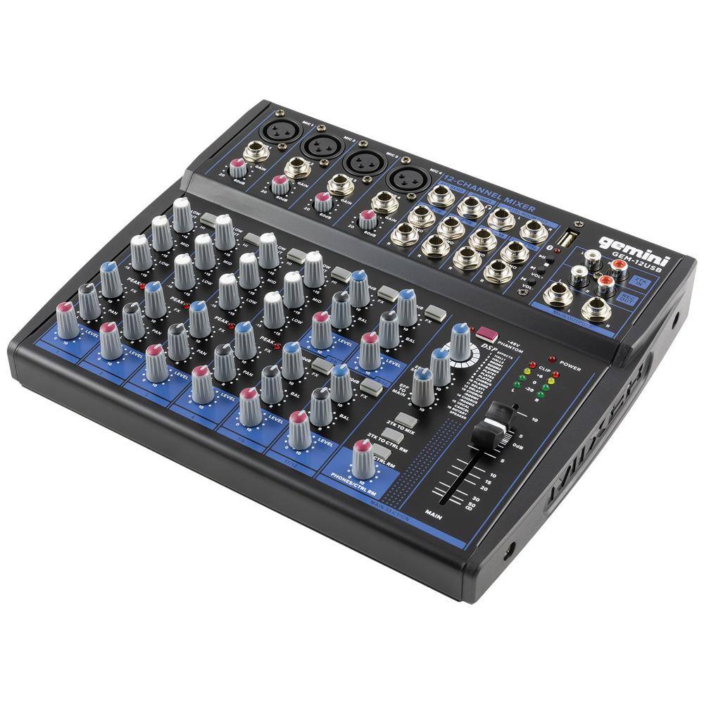 Gemini GEM-12USB Compact 12-Channel Bluetooth Mixer GEM-12USB