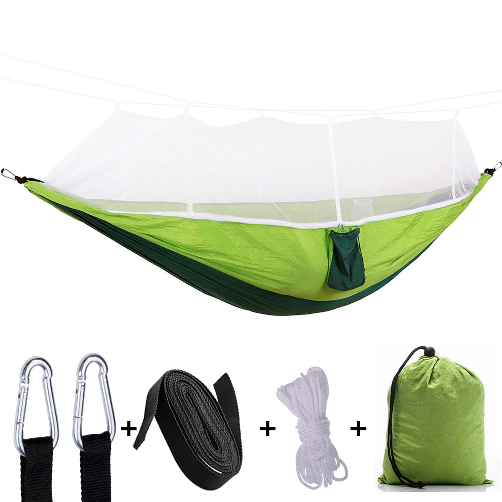 YOHOME Outdoor Camping Double Green Sky Tent Hammocks With Mosquito