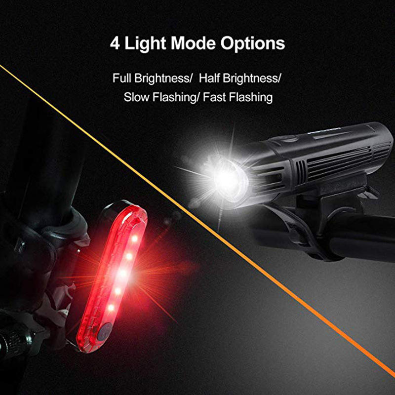 Ultra Bright Charging Safe Turning FlashingTail Bike Front Kit Set USB Cycling Headlight Led Light Bicycle