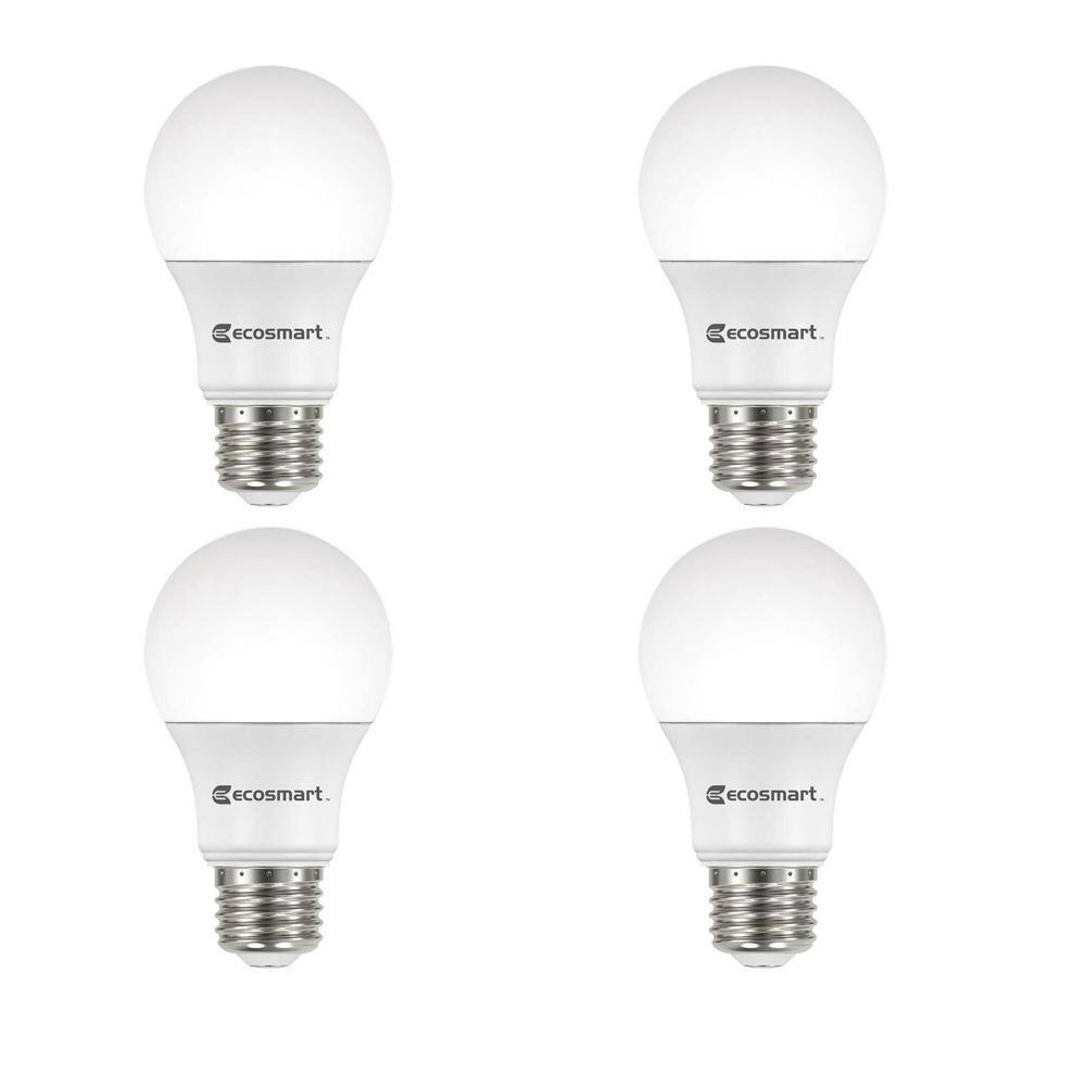 EcoSmart 60-Watt Equivalent A19 Dimmable LED Light Bulb Daylight (4-Pack) C5A19A60WESD06