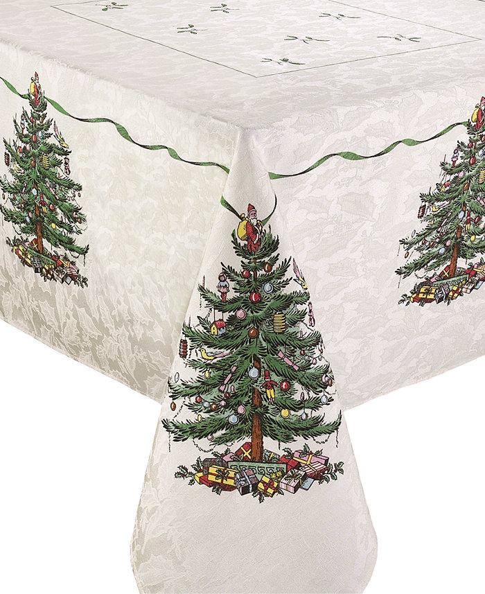 Spode Christmas Tree Ivory Green 60x120 Tablecloth