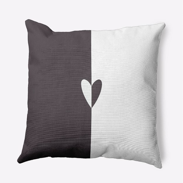 Valentine x27 s Day Modern Heart Square Throw Pillow Dark Gray E By Design