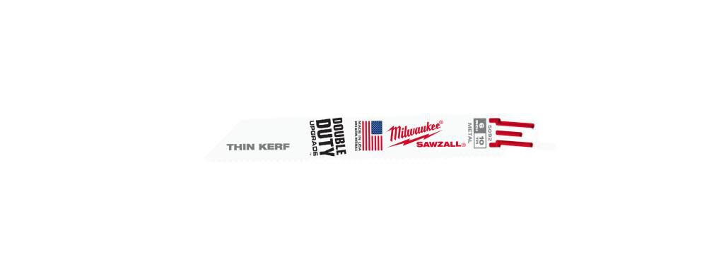 Milwaukee 6 in. 10 TPI Thin Kerf SAWZALL Blades 5PK 48-00-5092 from Milwaukee