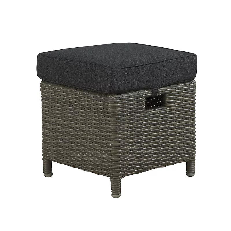 Alaterre Furniture Asti All-Weather Wicker Outdoor Chair and Ottoman 4-piece Set