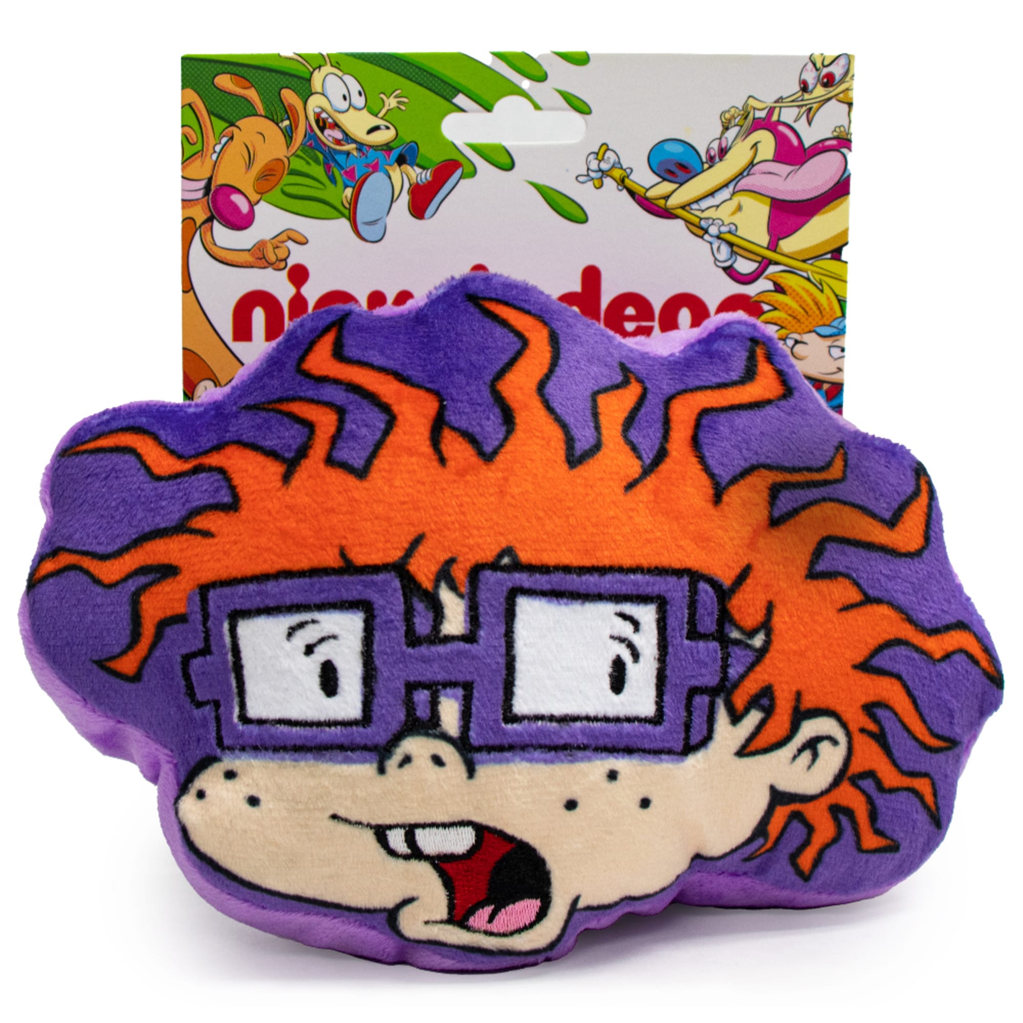 BUCKLE-DOWN Nickelodeon Rugrats Chuckie Face Plush Squeaker Dog Toy， Small