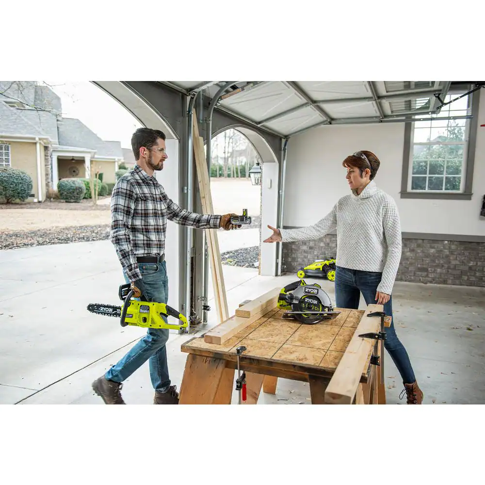 RYOBI P2520 ONE+ HP 18V Brushless 10 in. Cordless Battery Chainsaw， Battery and Charger