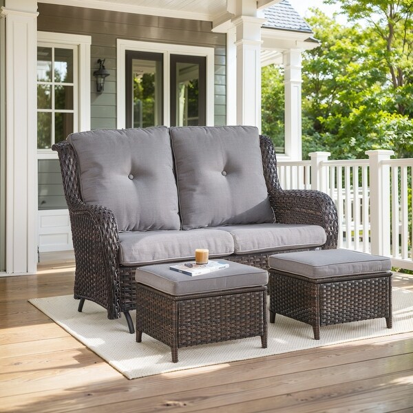 Outdoor Glider Sofa with Ottoman