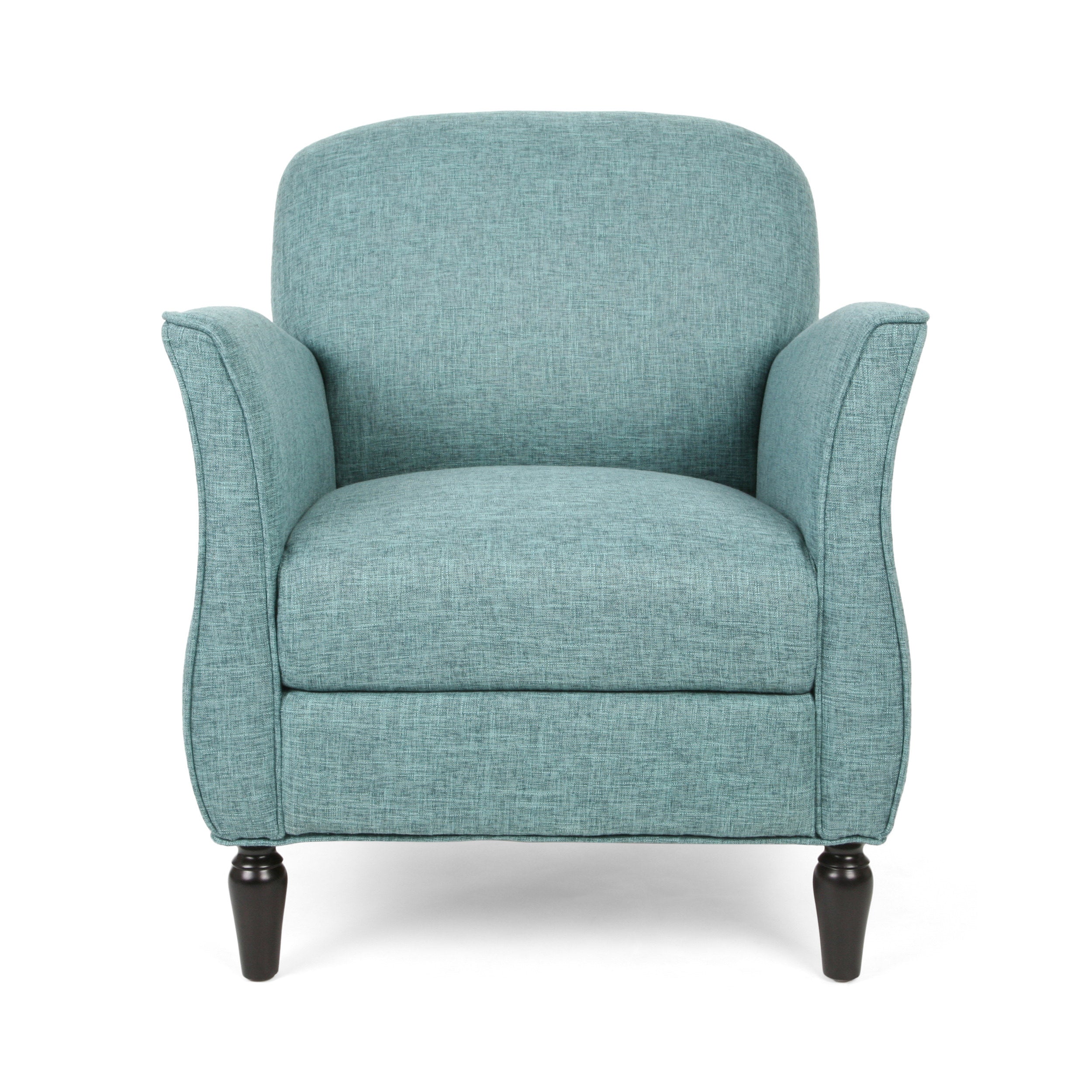 Crew Contemporary Upholstered Tweed Fabric Armchair with Piped Edges