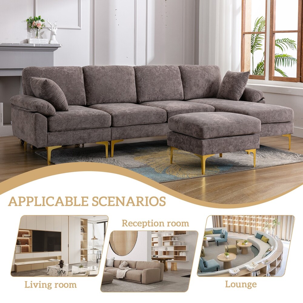 Minimalist corner U shaped fabric living room combination sofa