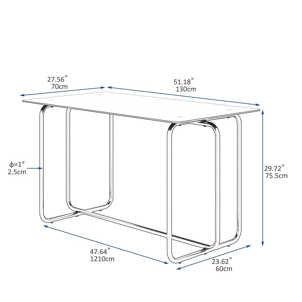 5 piece Dining Table Set with Tempered Glass Top