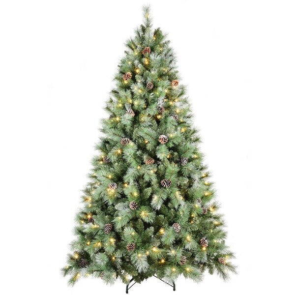 4/5/6/7/7.5/8/9 FT PVC/Pine Needle SnowSpray Christmas Tree with Light