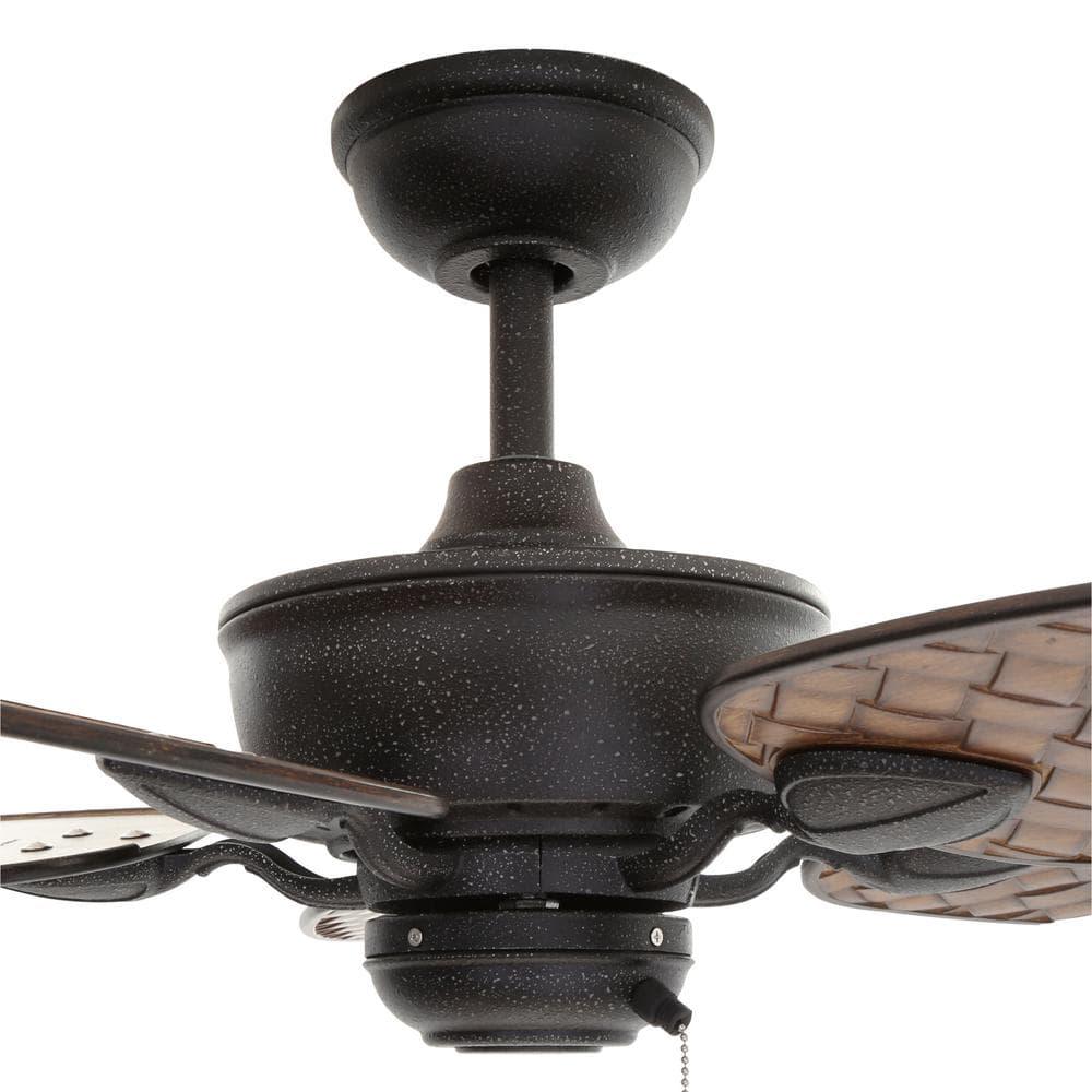 Hampton Bay Largo 48 in IndoorOutdoor Gilded Iron Wet Rated Downrod Ceiling Fan with Reversible Motor