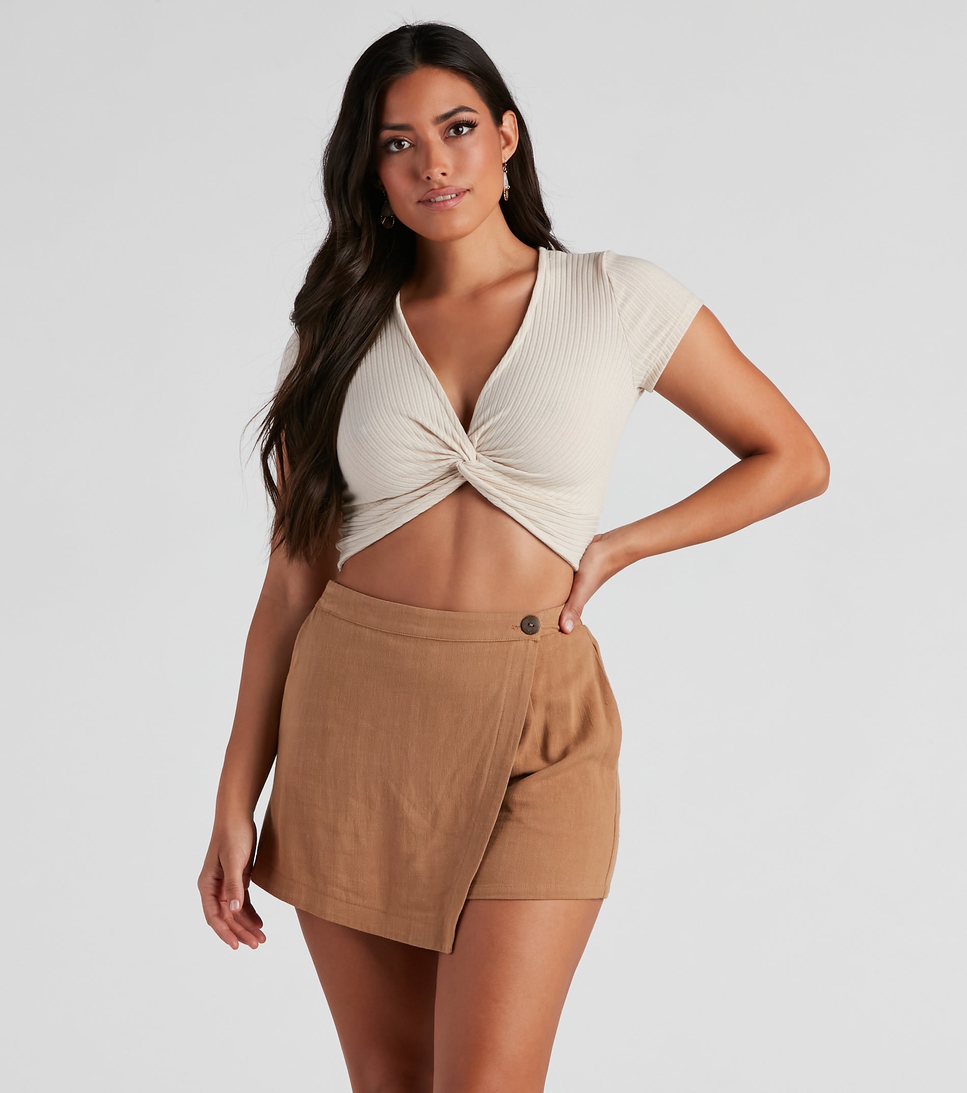 Twist And Shout V-Neck Crop Top