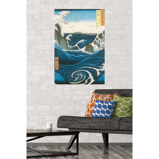 Trends International Utagawa Hiroshige Naruto Whirlpool Awa Province Unframed Wall Poster Prints