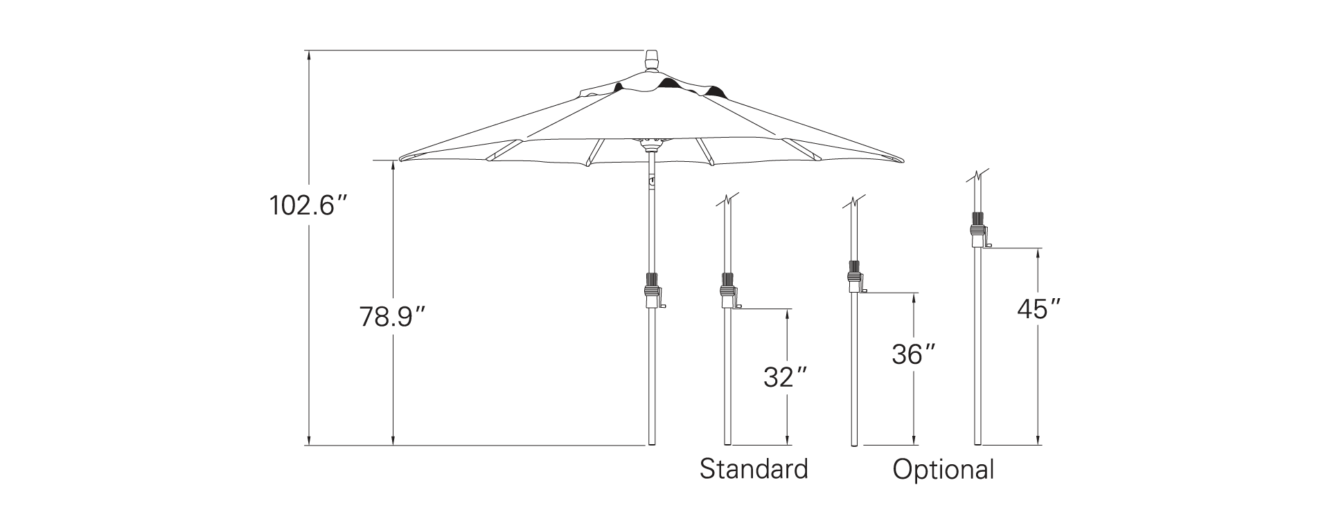 Treasure Garden 9' Collar Tilt Octagon Umbrella