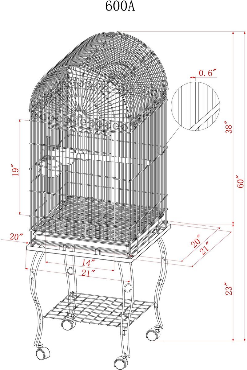 AandE Cage Company Economy Dome Top Bird Cage