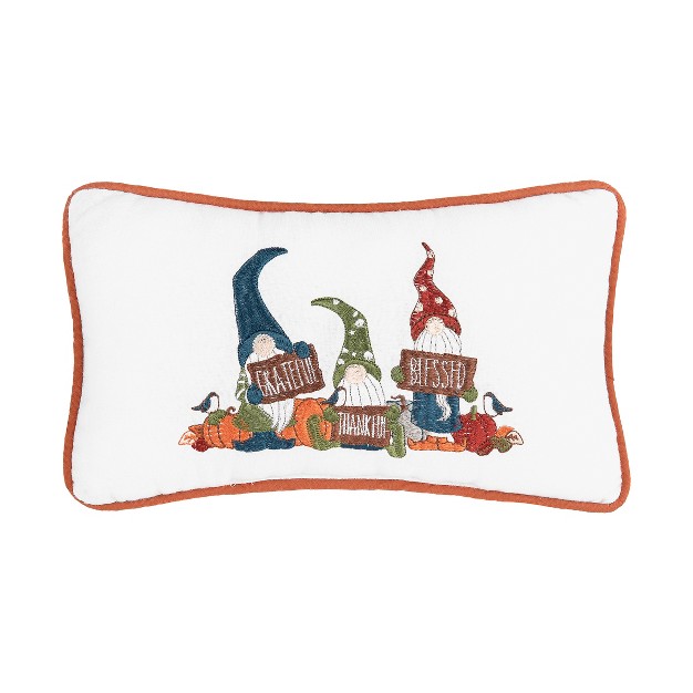 C amp f Home Grateful Thankful Gnome Embroidered Throw Pillow