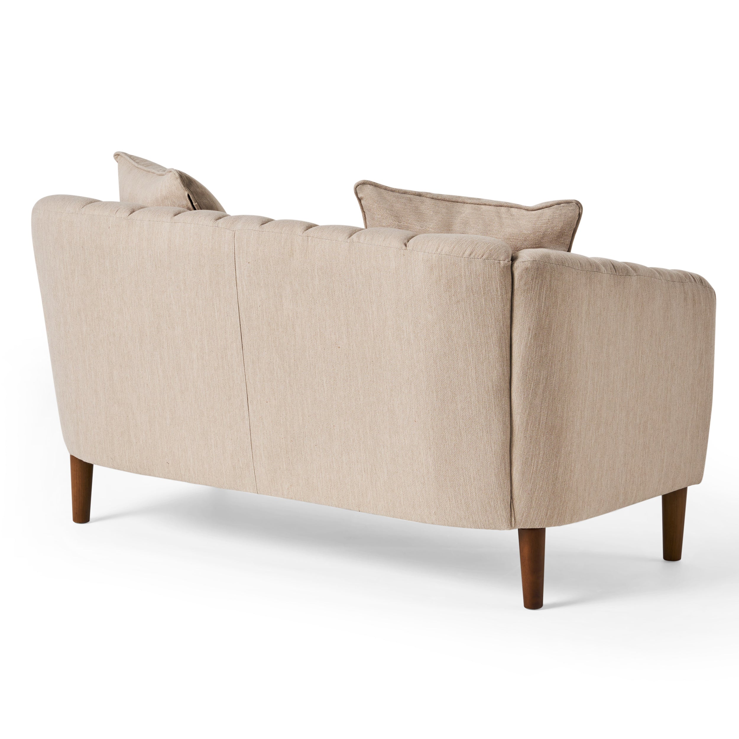 Reham Contemporary Channel Stitched Fabric Loveseat