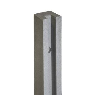 SimTek 5 in. x 5 in. x 8-12 ft. Gray Composite Fence End Post EP102GRY