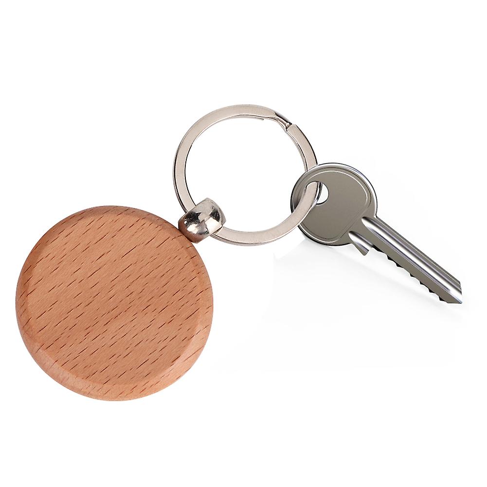 10pcs Beech Wood Key Chain Key Tags Keychains Diy Clothing Bag Decoration