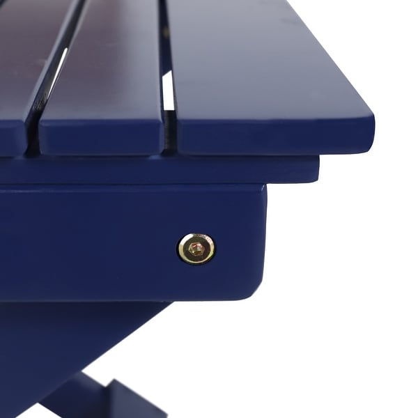 Roomfitters Outdoor Folding Wooden Side Table，Navy Blue