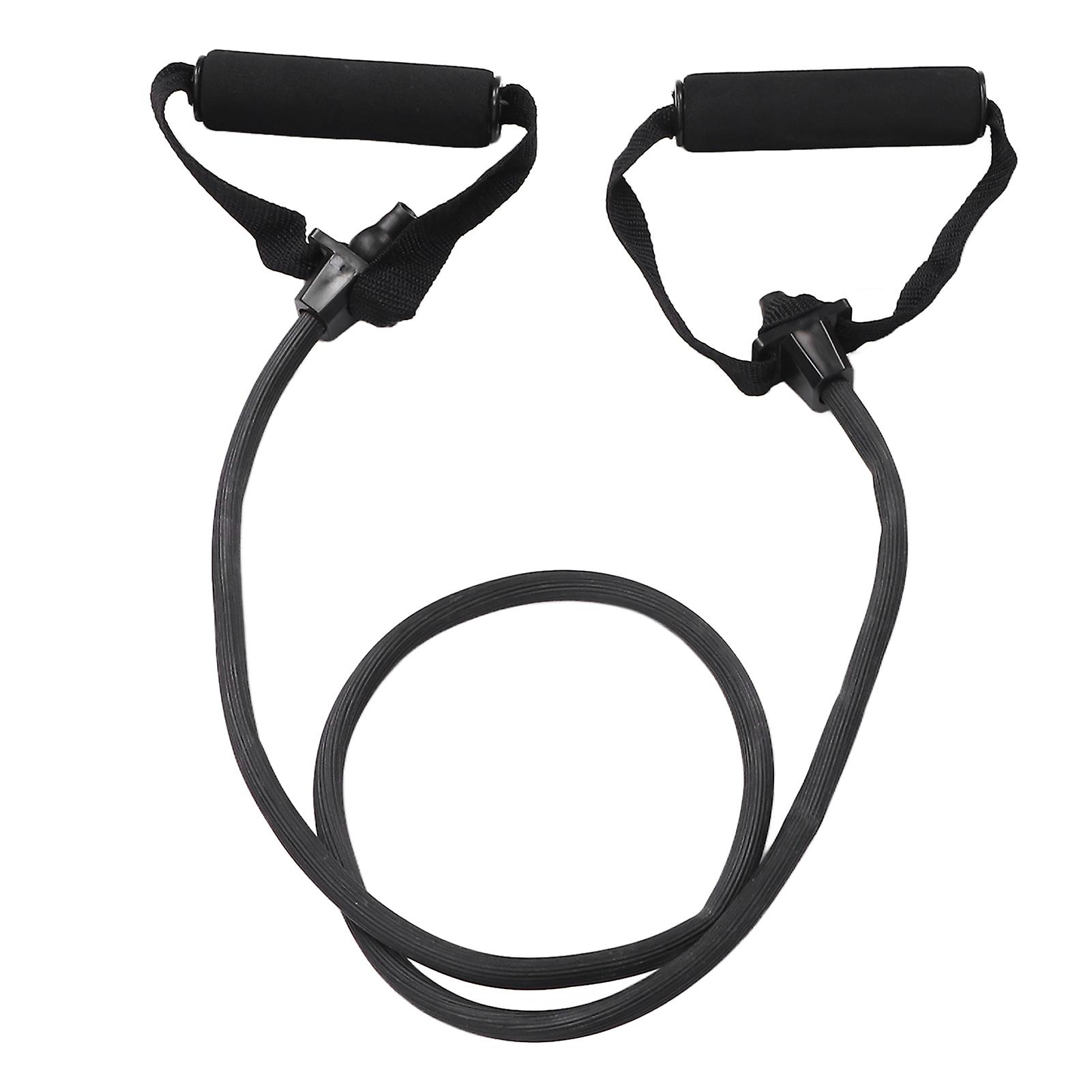 Exercise Resistance Bands Chest Expansion Stretching Comfort Handles Workout Elastic Pull Rope Black