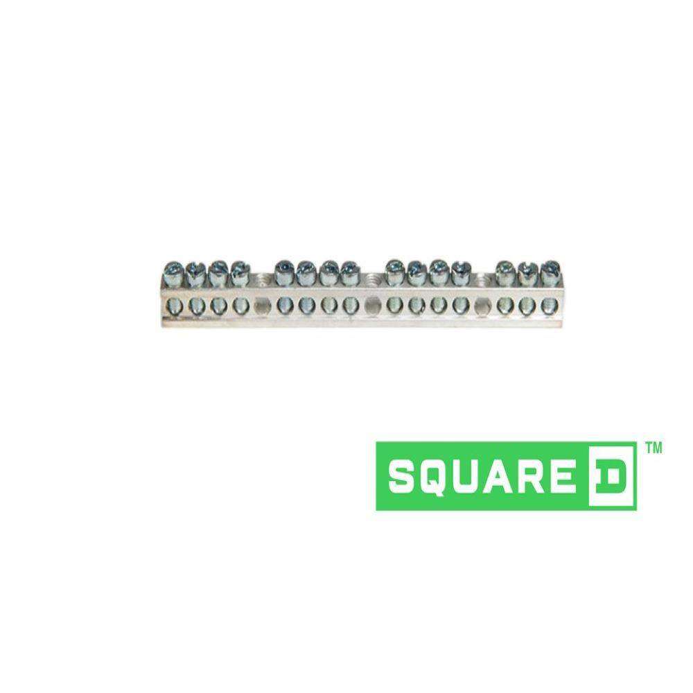 Square D 15 Terminal Ground Bar Kit for QOHomeline Electrical PanelLoad Center(PK15GTACP) PK15GTACP