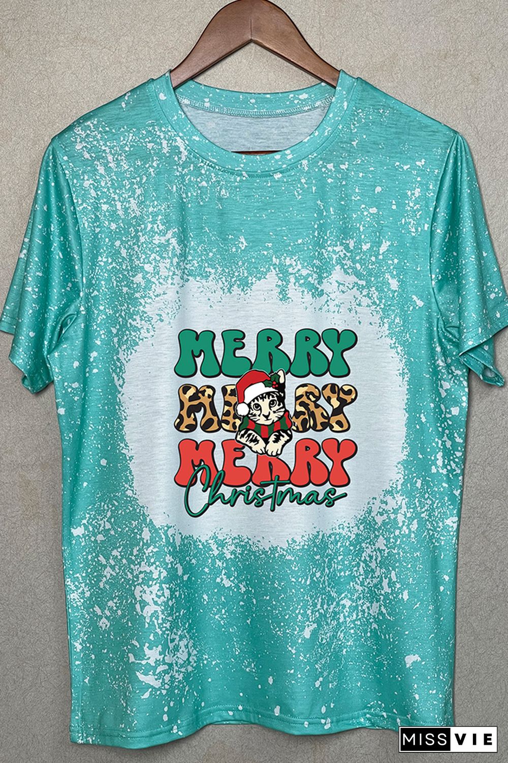 Merry Christmas Cat Graphic Tee Wholesale