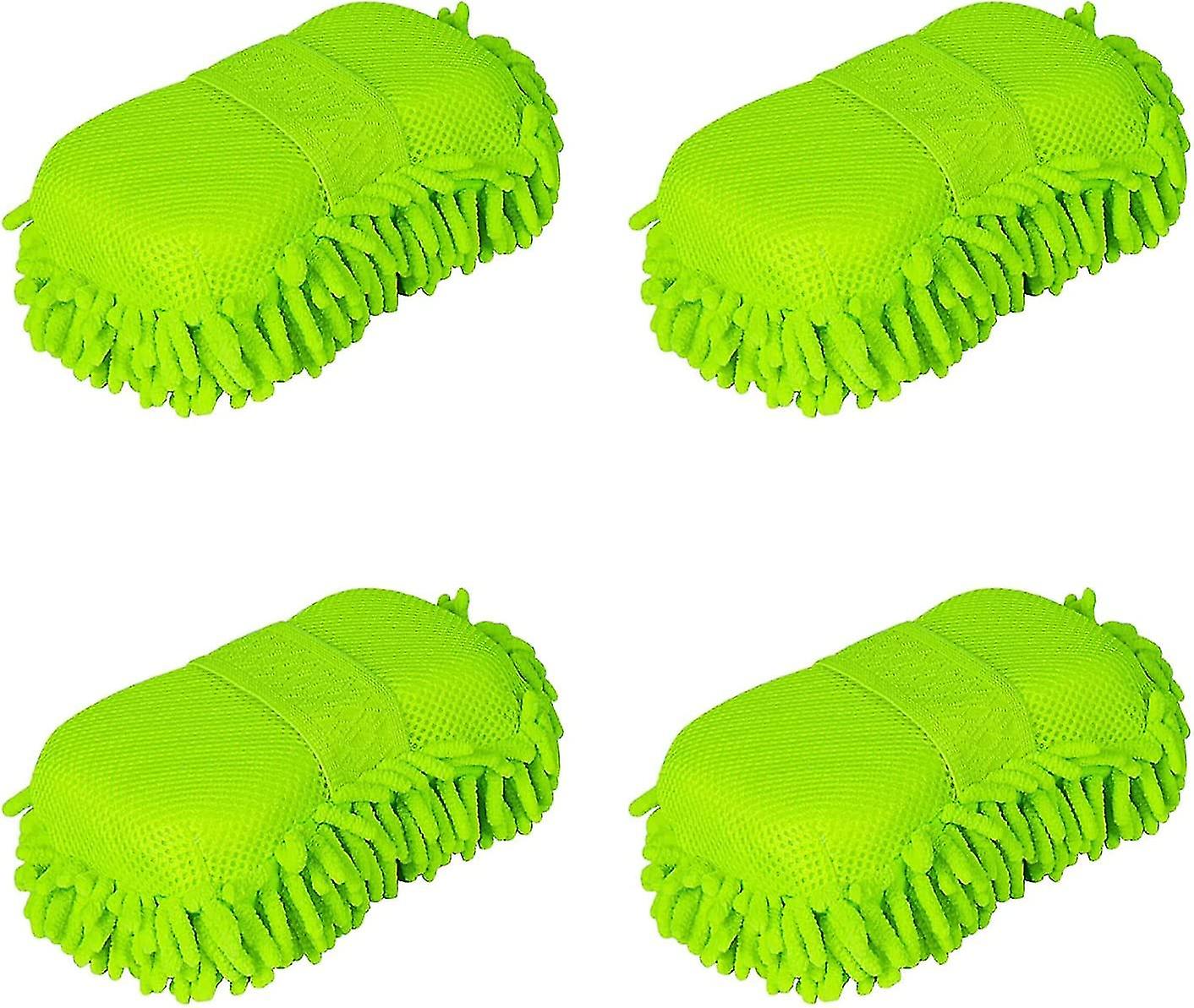 4 Pack Car Wash Mitt， Microfiber Sponge Cleaning Mitten For Window Cleaner