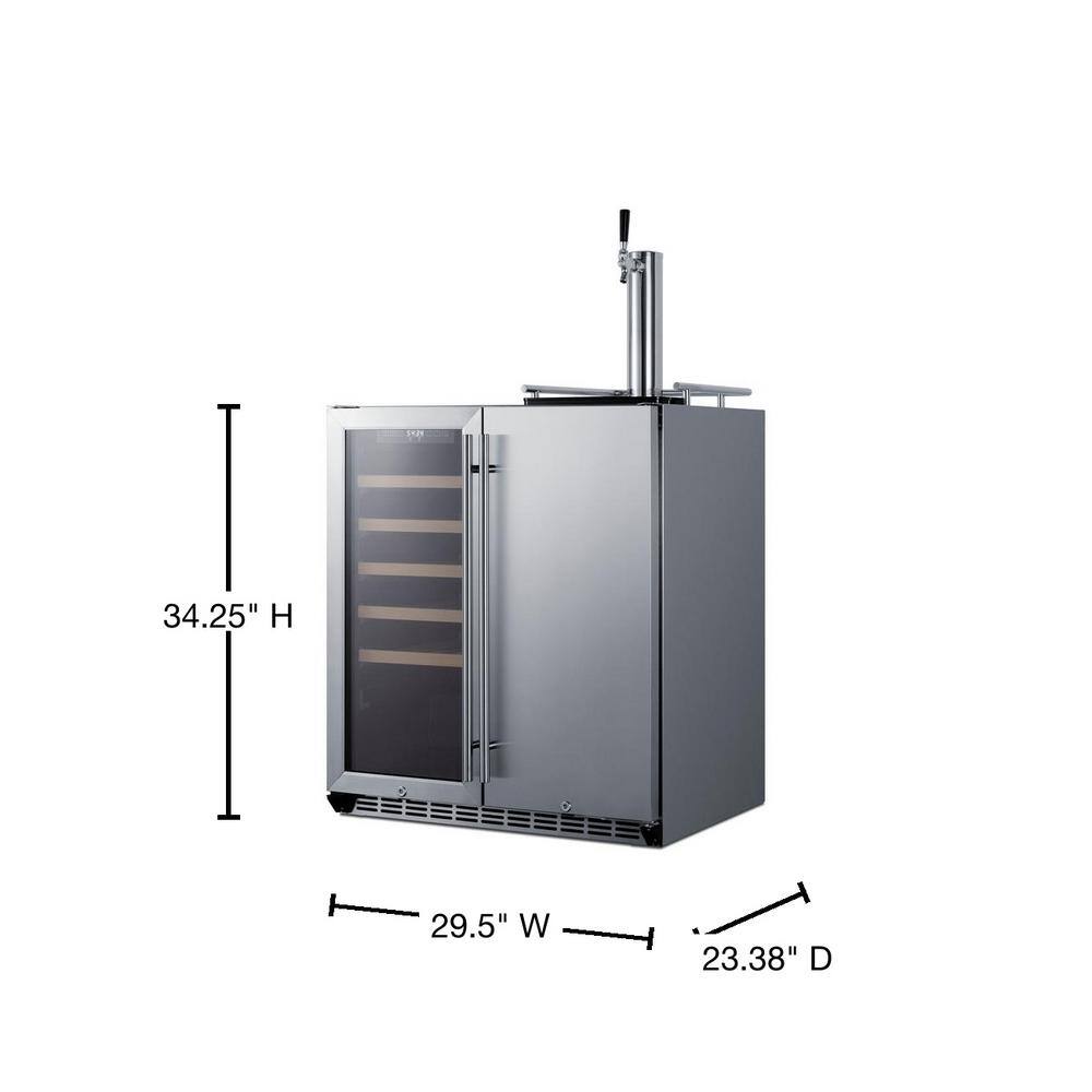 Summit Appliance 30 in. Combination Wine Cellarkegerator SWBC3041