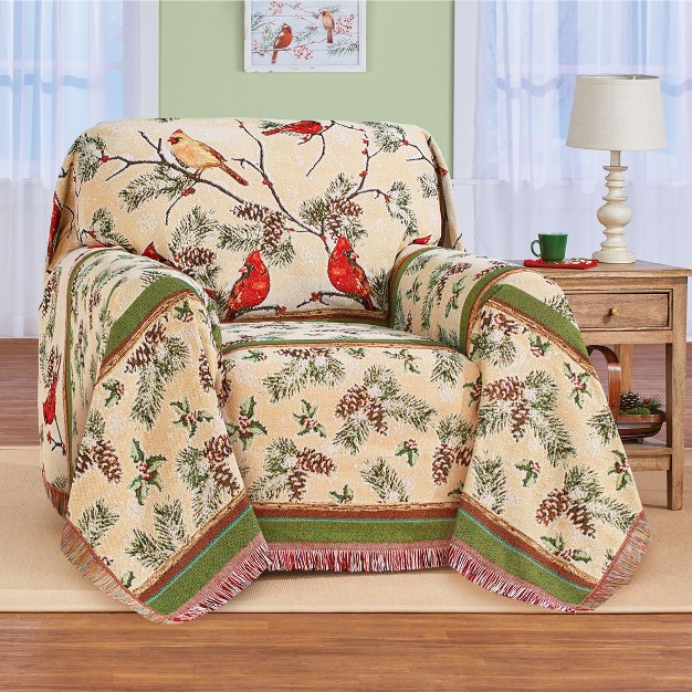 Collections Etc Cardinal Pine Rustic Holiday Furniture Throw