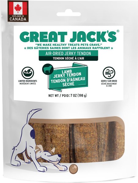 Great Jack's Air Dried Lamb Jerky Tender Bars Dog Treats， 7-oz bag