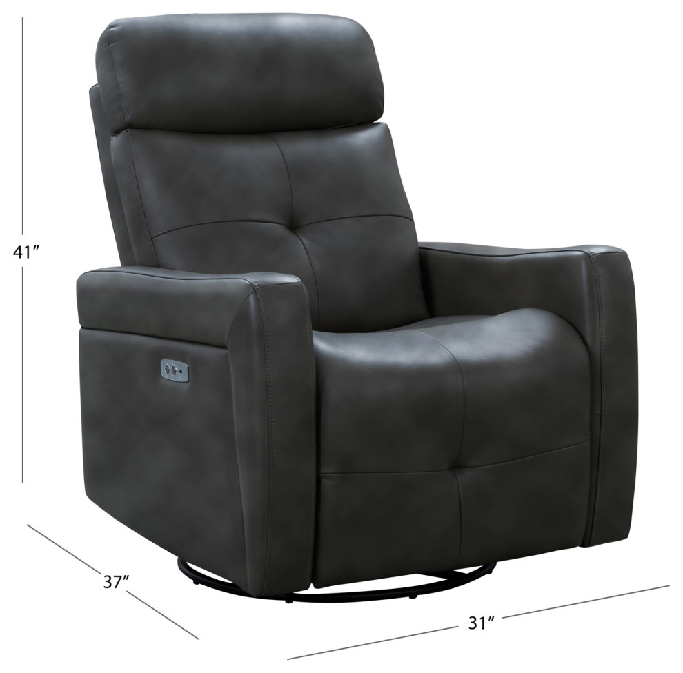 Ronnie Leather Power Swivel Glider Recliner   Contemporary   Recliner Chairs   by Abbyson Living  Houzz