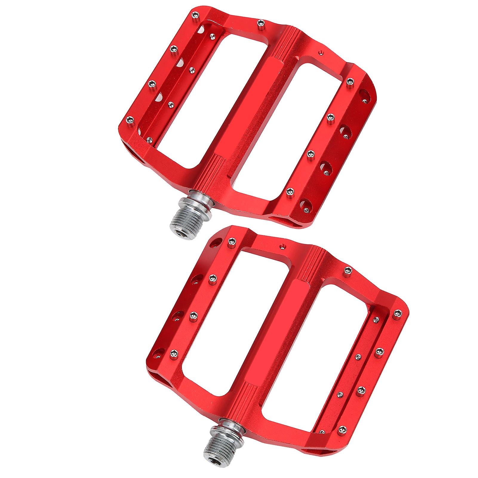 Jt02 Aluminum Alloy Mountain Bike Pedals Lightweight Flat Bicycle Pedal Sets Bike Pedalsred