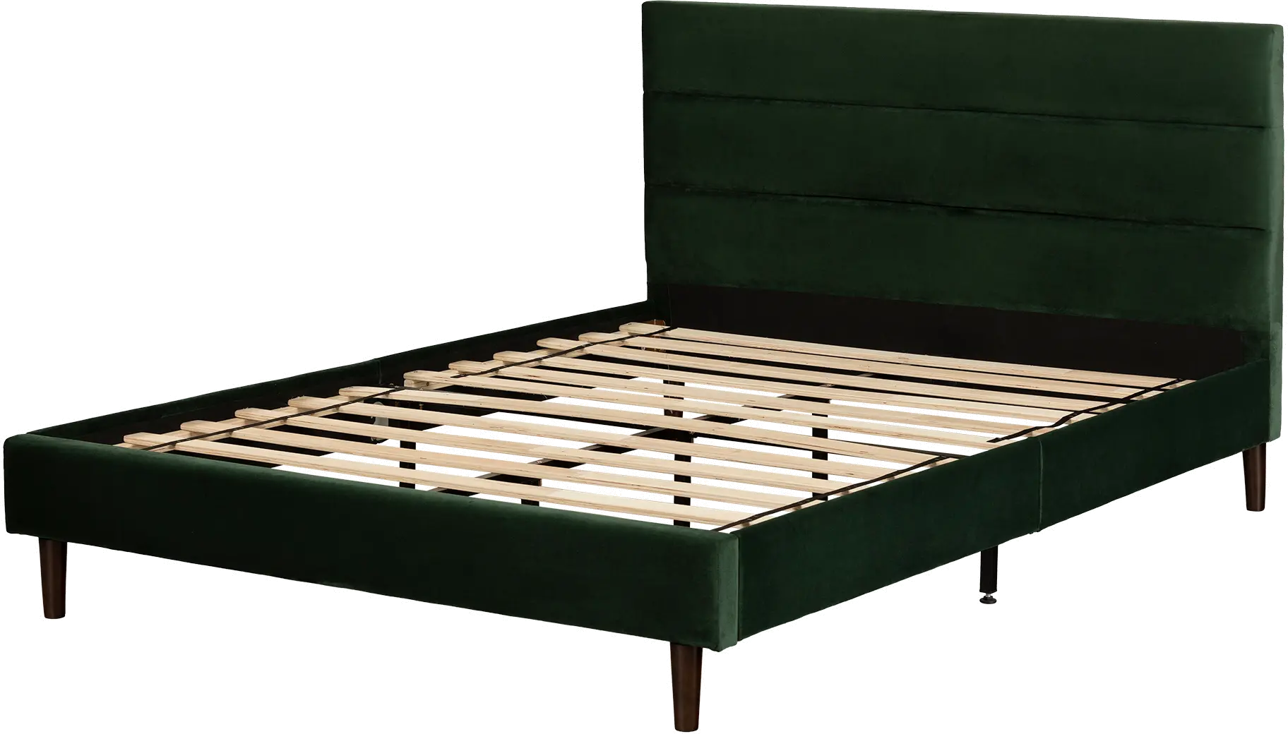 Maliza Dark Green Queen Tufted Upholstered Platform Bed - South Shore