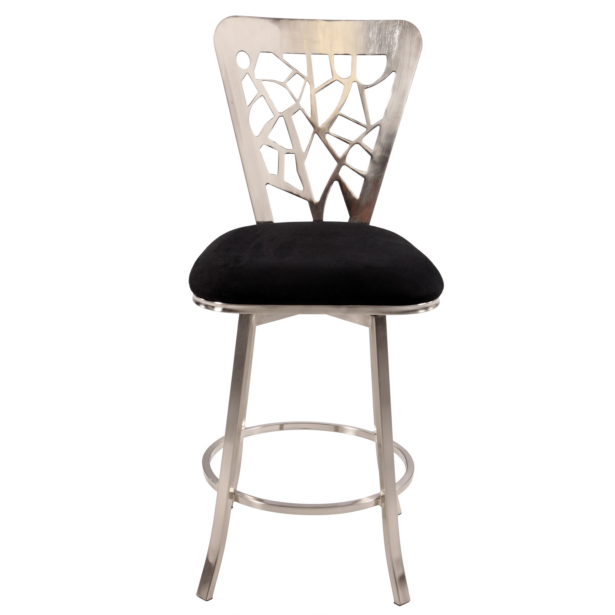 Somette Laser Cut Back 26-inch Memory Swivel Counter Stool