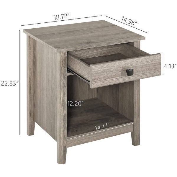 Nightstand - Bedroom Bedside Tables， Wooden Nightstands with Drawers - - 37636384