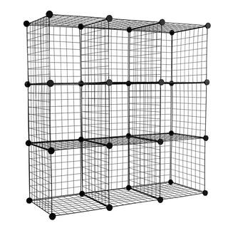 MOUNT-IT! 10-Gal. Wire Storage Cubes 9-Cube Metal Grid Organizer WI-4011