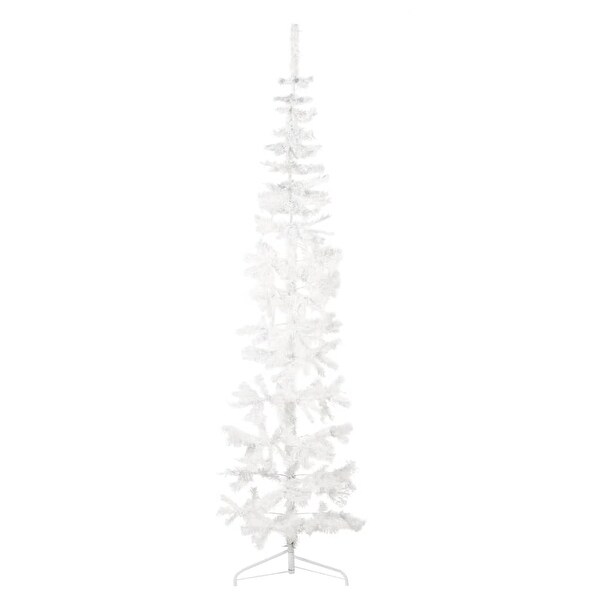 vidaXL Christmas Tree Decoration Slim Artificial Half Xmas Tree with Stand